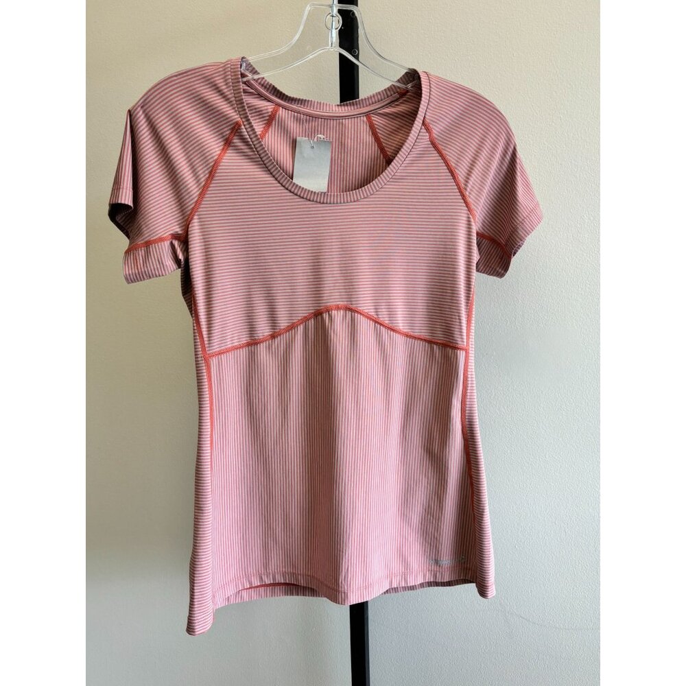 Merrell Women's Gray Striped Athletic Short Sleeve Shirt Size XS #42050
